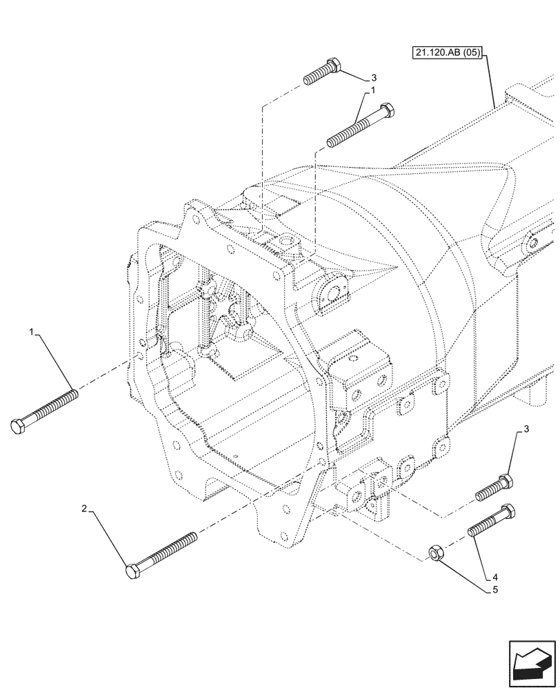 Схема запчастей Case IH PUMA 150 CVT - (21.120.AB[06]) - VAR - 391138, 758022 - GEARBOX, CVT, MOUNTING (21) - TRANSMISSION