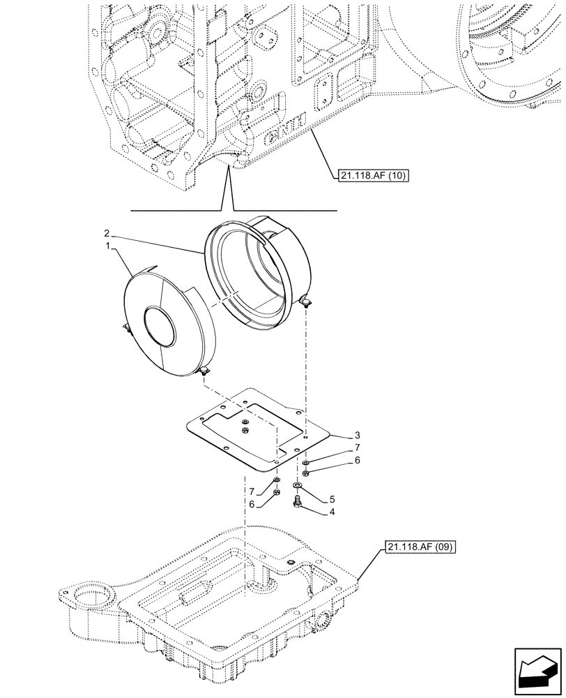 Схема запчастей Case IH PUMA 185 - (23.202.AP[03]) - VAR - 337426, 337428, 337429, 337430, 337431, 337432, 338397, 391137, 758017, 758018, 758019, 758020, 758021, 759052 - 4WD ENGAGEMENT CLUTCH CONTROL, HOUSING, POWERSHIFT (23) - FOUR WHEEL DRIVE SYSTEM