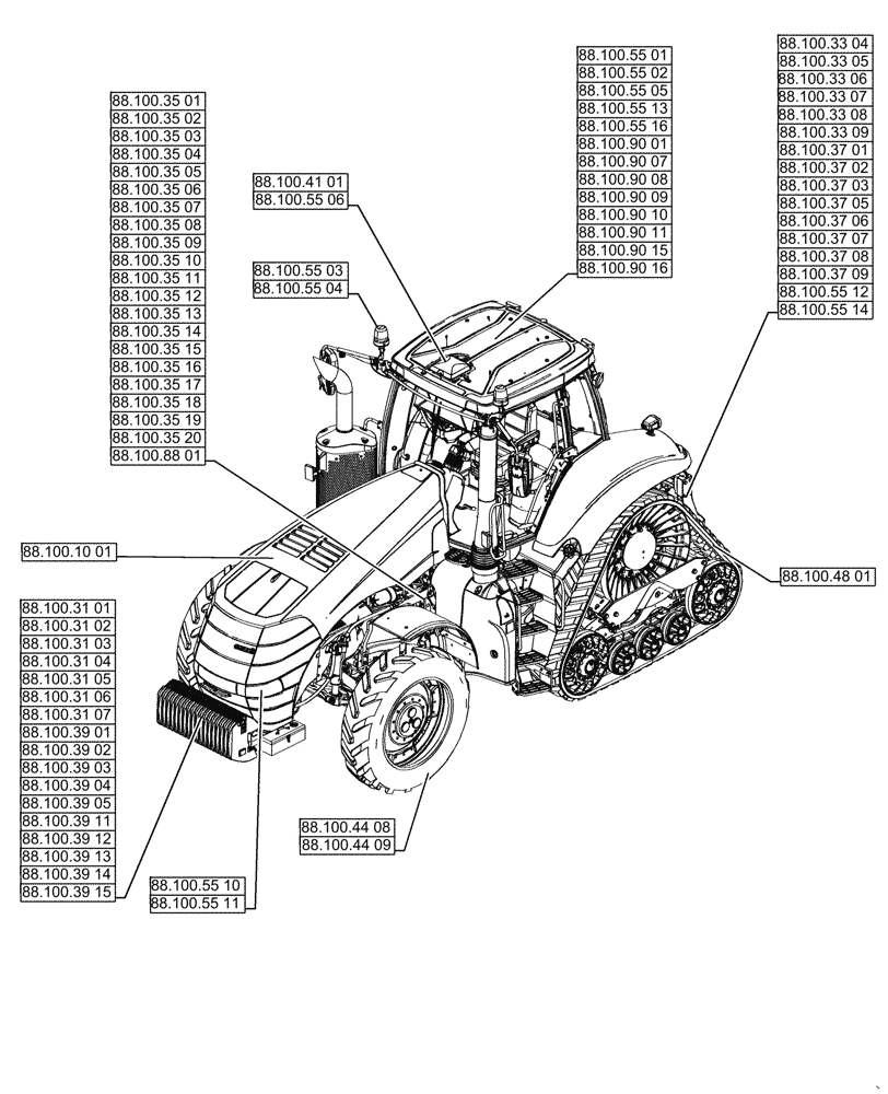Схема запчастей Case IH MAGNUM 340 - (00.000.88[01]) - PICTORIAL INDEX - ACCESSORIES (00) - GENERAL & PICTORIAL INDEX