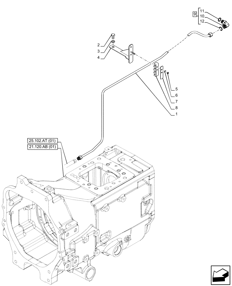 Схема запчастей Case IH PUMA 185 - (35.322.AY[09]) - VAR - 338397, 337426, 337428, 337429, 337430, 337431, 337432 - TRANSMISSION, LOW PRESSURE, LINE, ANTILOCK BRAKING SYSTEM (ABS) (35) - HYDRAULIC SYSTEMS