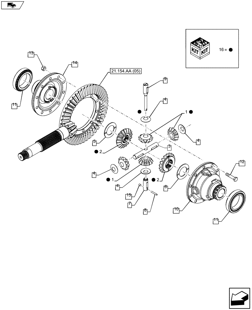 Схема запчастей Case IH FARMALL 115U - (27.106.AB[01]) - VAR - 330308 - PLANETARY GEAR, HOUSING (27) - REAR AXLE SYSTEM