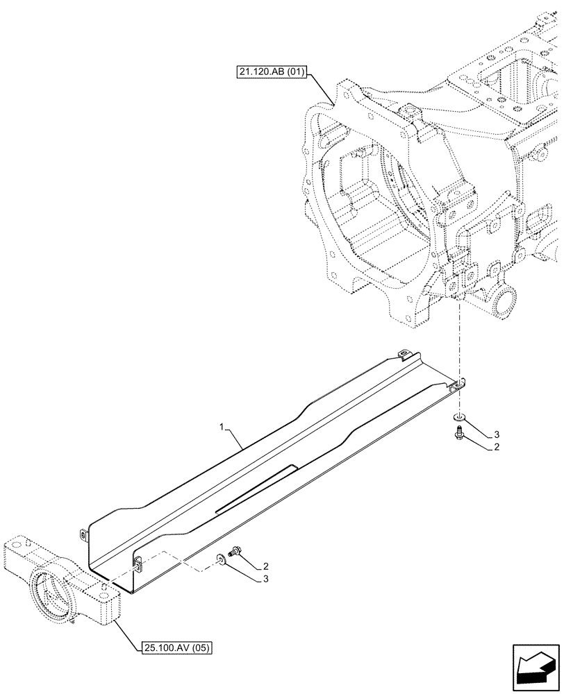 Схема запчастей Case IH PUMA 220 - (23.314.AH[08]) - VAR - 391157 - 4WD FRONT AXLE, DRIVE SHAFT, GUARD (23) - FOUR WHEEL DRIVE SYSTEM