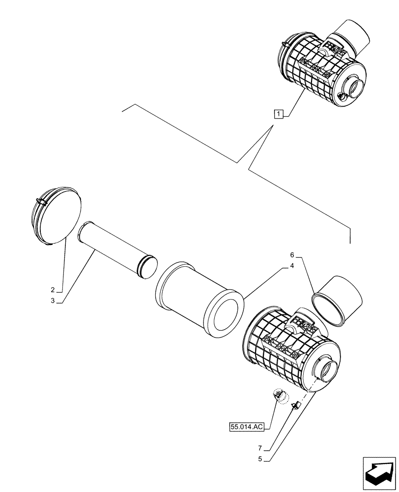 Схема запчастей Case IH PUMA 165 CVT - (10.202.AB) - VAR - 391130, 392753, 758000 - AIR CLEANER, COMPONENTS (10) - ENGINE