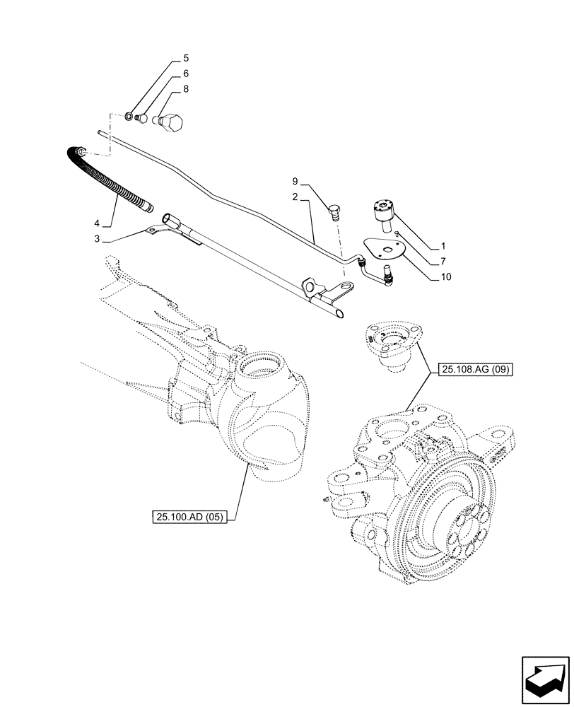 Схема запчастей Case IH PUMA 185 - (55.047.AA[05]) - VAR - 337416 - SUSPENDED FRONT AXLE, W/BRAKES, STEERING, SENSOR (55) - ELECTRICAL SYSTEMS