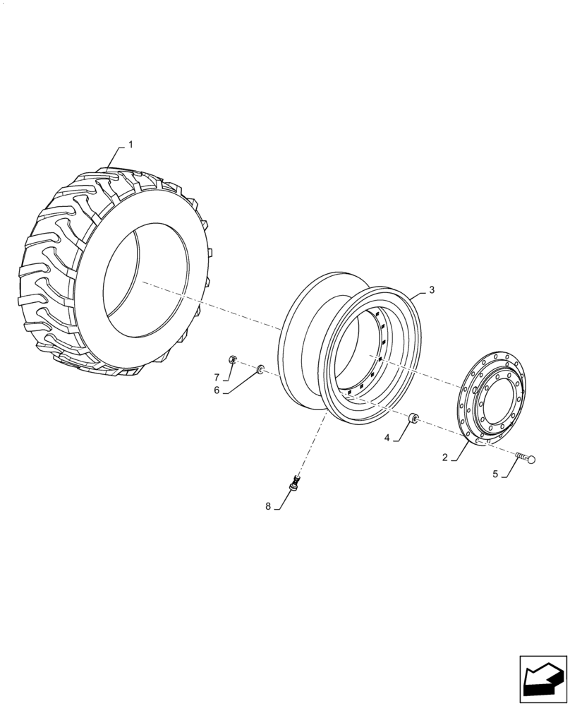 Схема запчастей Case IH PUMA2104 - (44.520.AB[01]) - 4WD DRIVING WHEELS (44) - WHEELS