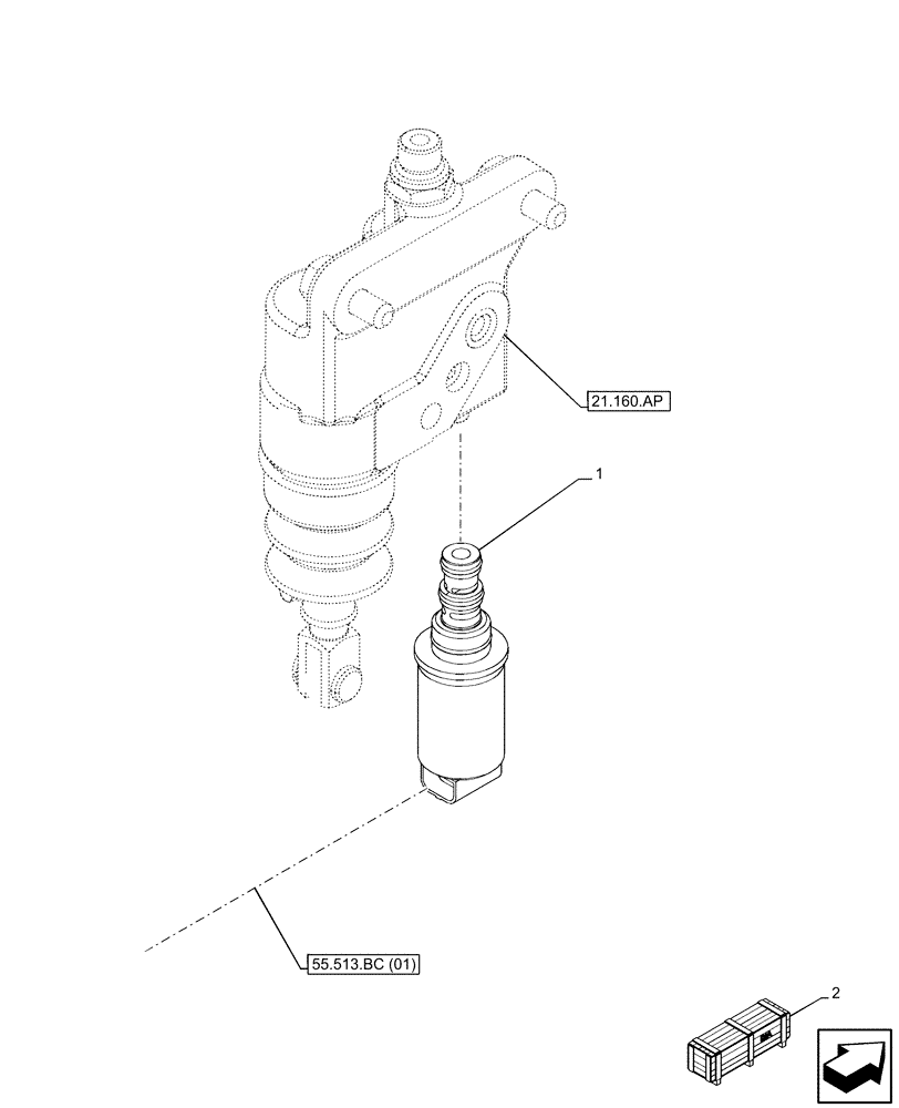 Схема запчастей Case IH PUMA 165 - (55.513.BC[02]) - VAR - 758011, 758013, 758015, 758017, 758019, 758021, 758867 - CREEPER, CONTROL VALVE, SOLENOID (55) - ELECTRICAL SYSTEMS