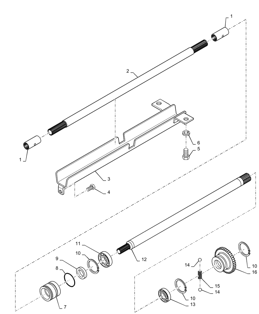 Схема запчастей Case IH FARMALL 35A - (23.314.AG[01]) - 4WD SHAFT (23) - FOUR WHEEL DRIVE SYSTEM