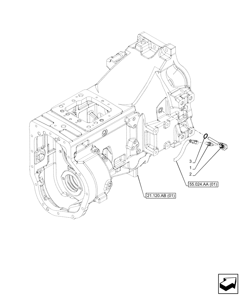 Схема запчастей Case IH PUMA 150 - (55.022.AB[03]) - VAR - 758016, 758017, 758018, 758019, 758020, 758021 - TRANSMISSION, TEMPERATURE SWITCH (55) - ELECTRICAL SYSTEMS