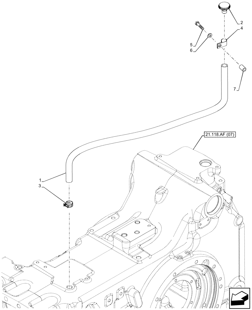 Схема запчастей Case IH PUMA 150 CVT - (27.100.AI[02]) - VAR - 391138, 758022 - REAR AXLE, HOUSING, BREATHER (27) - REAR AXLE SYSTEM