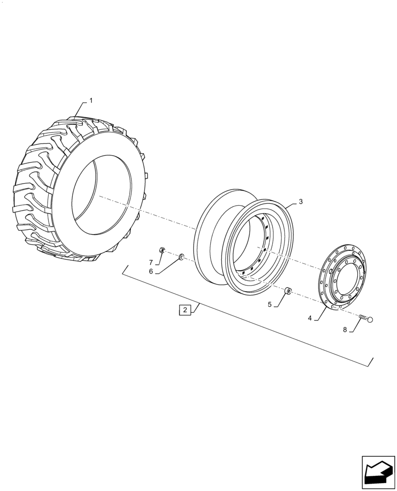 Схема запчастей Case IH PUMA1854 - (44.520.AB[02]) - 4WD DRIVING WHEELS, GUIZHOU (44) - WHEELS