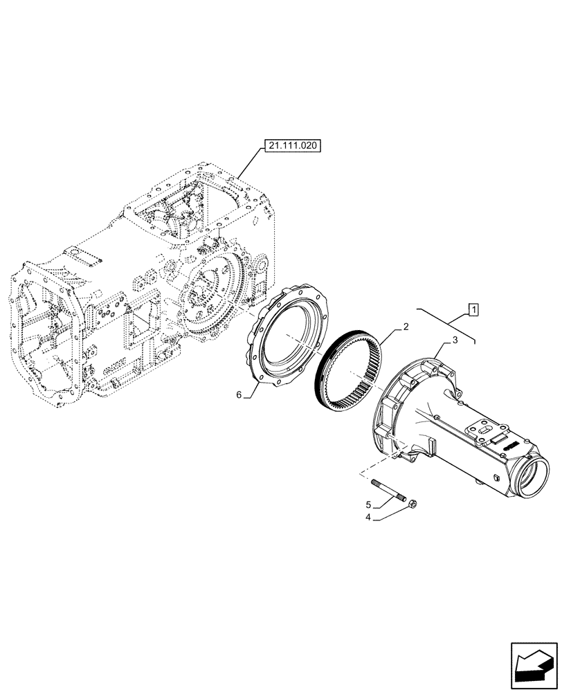 Схема запчастей Case IH FARMALL 120U - (27.120.010) - VAR - 390319 - FINAL DRIVE HOUSING (27) - REAR AXLE SYSTEM