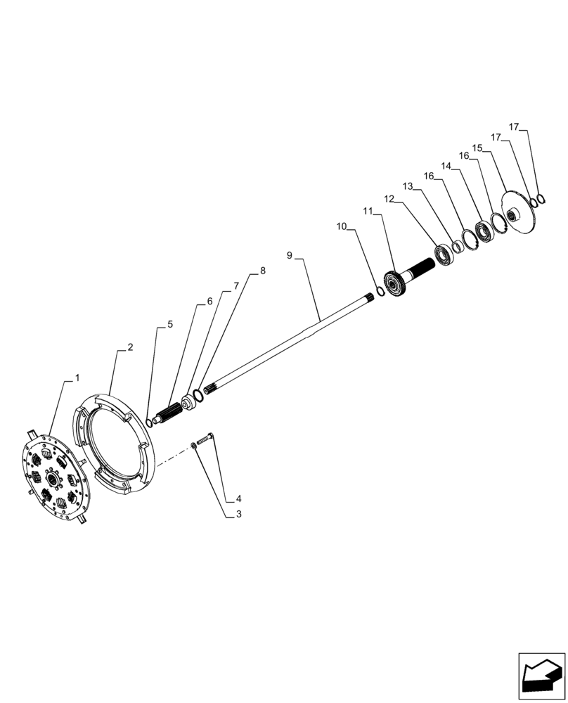 Схема запчастей Case IH PUMA 165 - (21.155.AK[01]) - VAR - 391136, 391351, 758011, 758012, 758013, 758014, 758015 - TRANSMISSION, INPUT SHAFT, SEMI POWERSHIFT (21) - TRANSMISSION