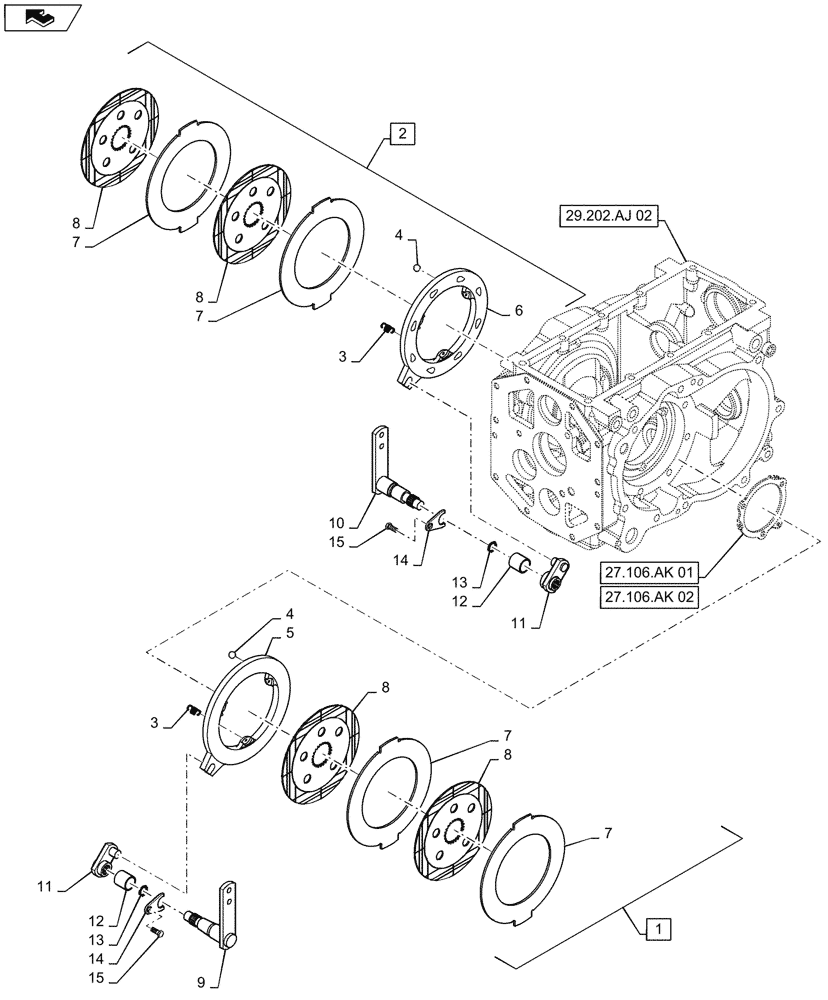 Схема запчастей Case IH FARMALL 35A - (33.120.AH[01]) - BRAKES (33) - BRAKES & CONTROLS