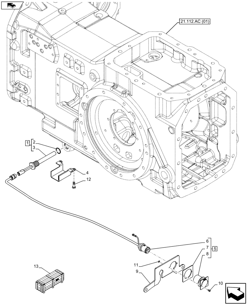 Схема запчастей Case IH FARMALL 105U - (21.118.AJ[04]) - VAR - 744982 - ENGINE BLOCK HEATER 240V (21) - TRANSMISSION