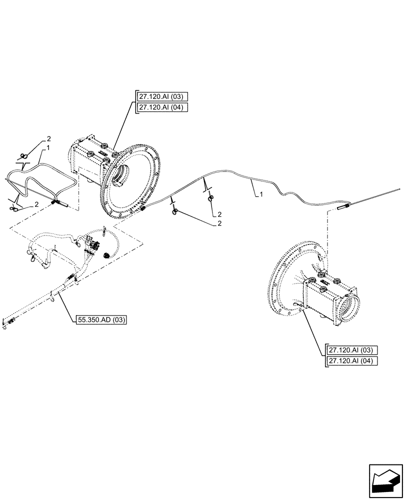 Схема запчастей Case IH PUMA 220 CVT - (55.350.AA) - VAR - 337417, 337418, 337419, 337420, 337421, 337422, 337423, 337424, 337425 - SPEED SENSOR, W/ ANTILOCK BRAKING SYSTEM (ABS) (55) - ELECTRICAL SYSTEMS