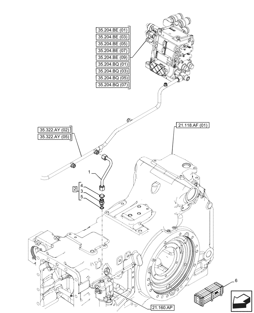 Схема запчастей Case IH PUMA 150 - (35.322.AY[09]) - VAR - 758011, 758013, 758015, 758017, 758019, 758021 - CREEPER, LOW PRESSURE, LINE (35) - HYDRAULIC SYSTEMS