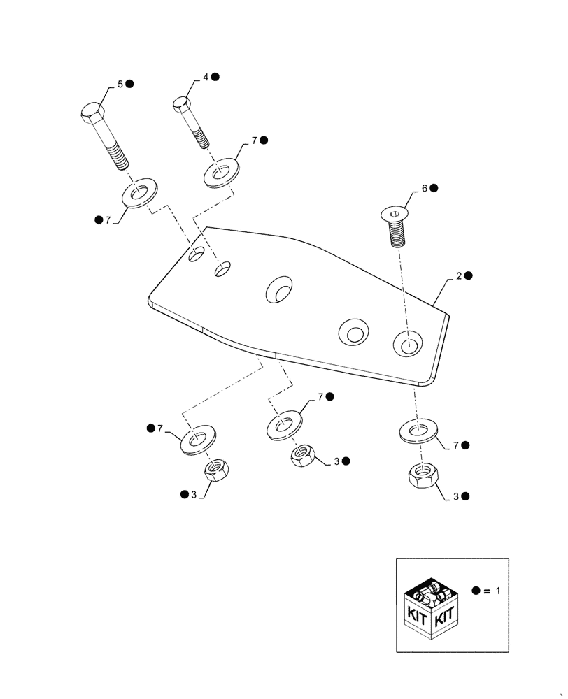 Схема запчастей Case IH 1660 - (9B-59) - KIT WEAR BAR PLAIN 40/60 (14) - ROTOR, CONCANVES & SIEVE