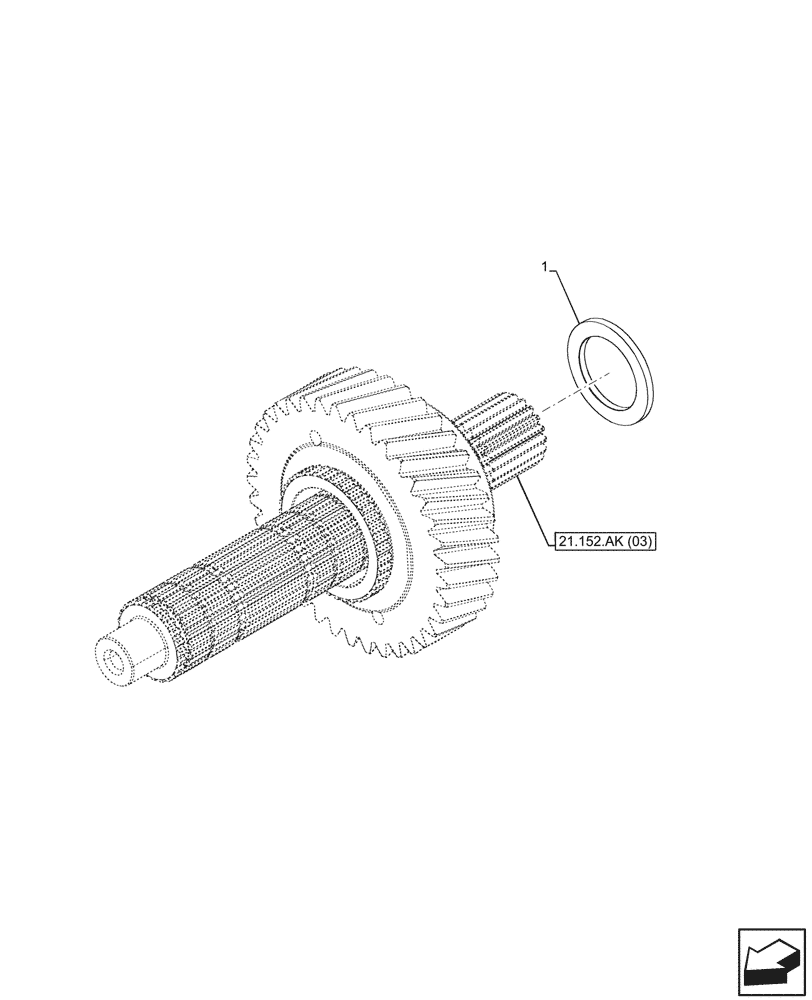 Схема запчастей Case IH PUMA 150 - (21.152.AK[04]) - VAR - 391136, 391351, 708011, 708012, 708013, 708014, 708015 - TRANSMISSION, SPLITTER, SHIM, SEMI-POWERSHIFT (21) - TRANSMISSION