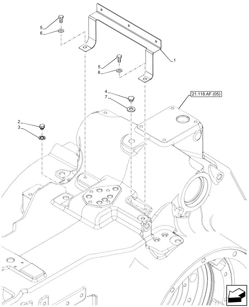 Схема запчастей Case IH PUMA 240 CVT - (21.118.AF[13]) - VAR - 337427, 337433, 391138, 758022, 758870, 759053 - TRANSMISSION HOUSING, CVT, SUPPORT (21) - TRANSMISSION