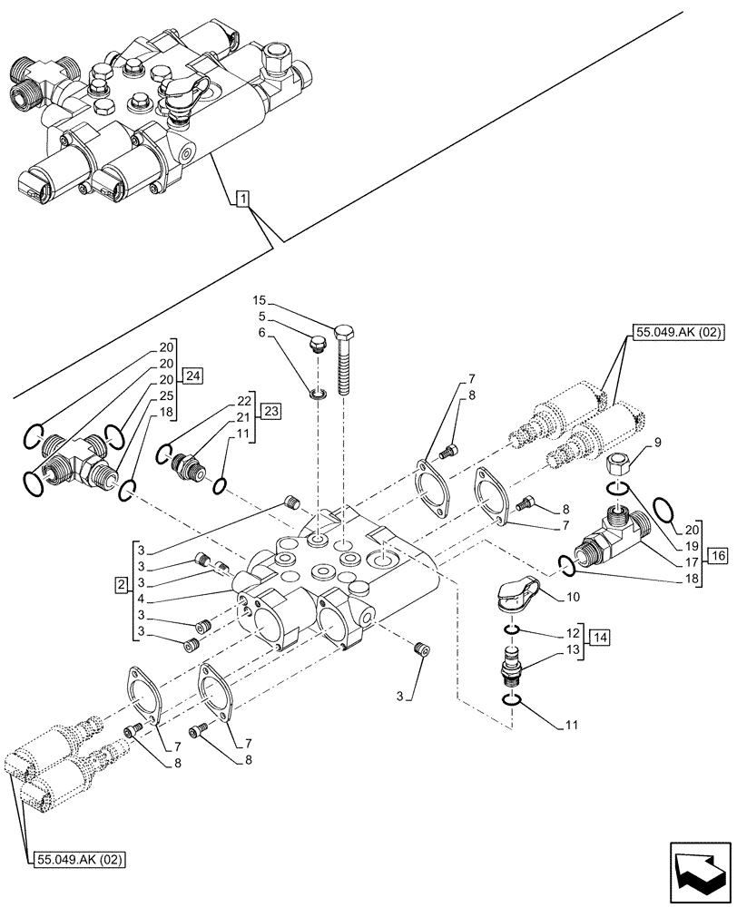 Схема запчастей Case IH PUMA 220 - (31.104.AR[04]) - VAR - 337426, 337428, 337430, 337432, 338397, 758017, 758019, 758021 - PTO, CONTROL VALVE, COMPONENTS (31) - IMPLEMENT POWER TAKE OFF