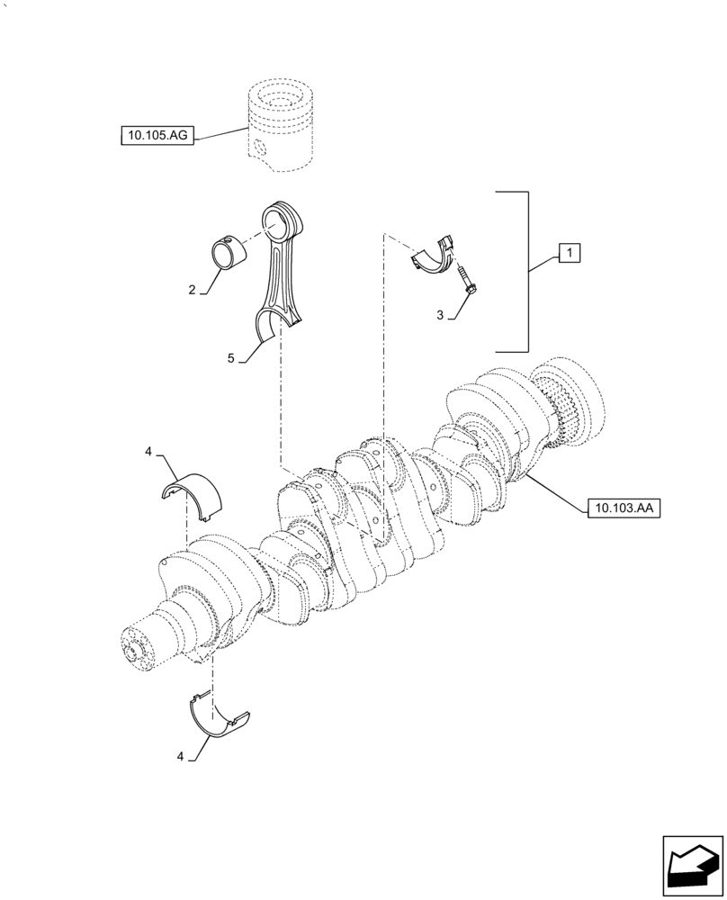 Схема запчастей Case IH PUMA1854 - (10.105.AB) - CONNECTING ROD (10) - ENGINE