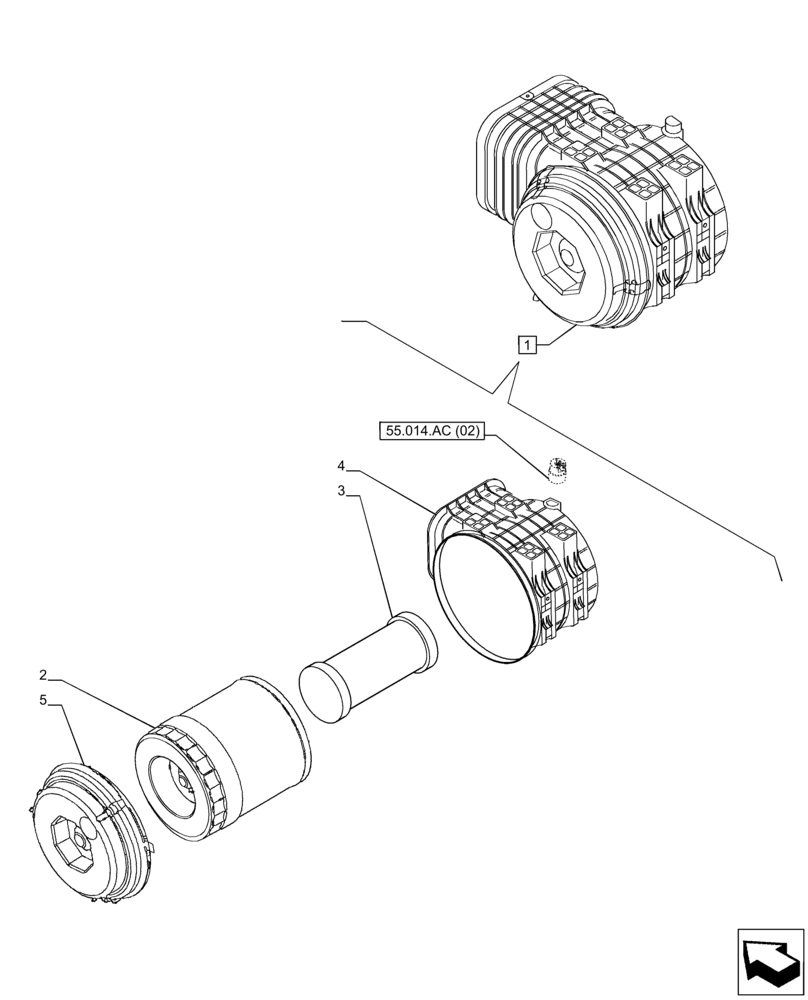 Схема запчастей Case IH PUMA 240 CVT - (10.202.AB) - VAR - 391130, 758000 - AIR CLEANER, COMPONENTS (10) - ENGINE