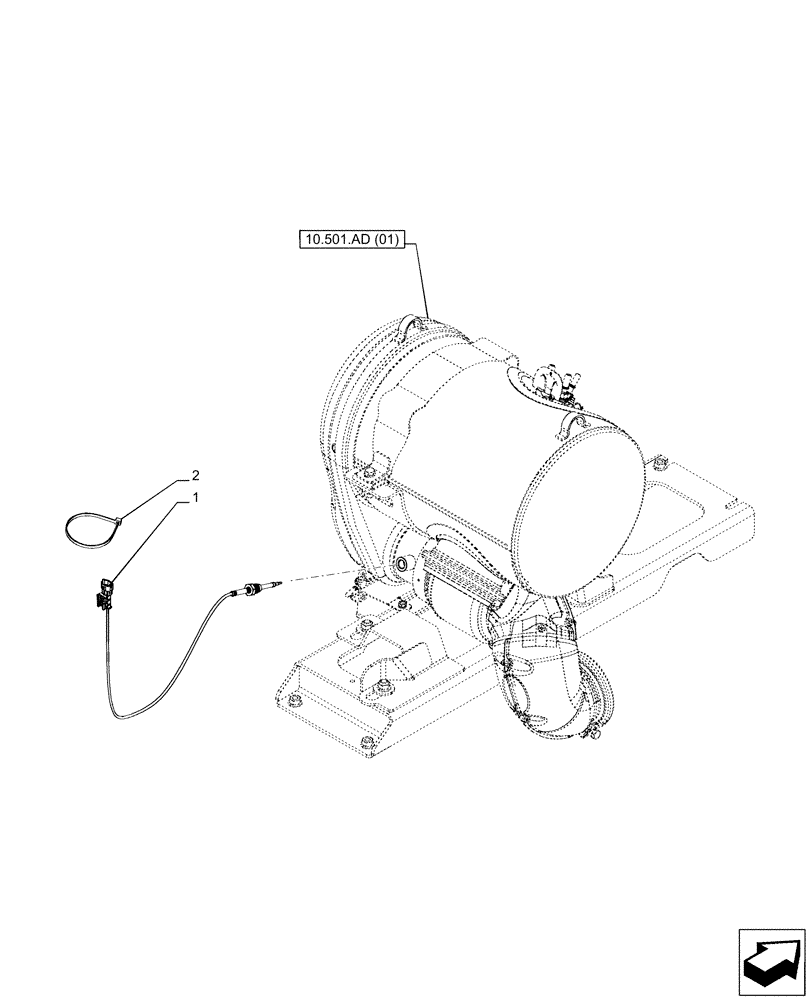 Схема запчастей Case IH PUMA 165 - (55.988.AB[01]) - VAR - 391130 , 392753, 758000 - TEMPERATURE SENSOR (55) - ELECTRICAL SYSTEMS