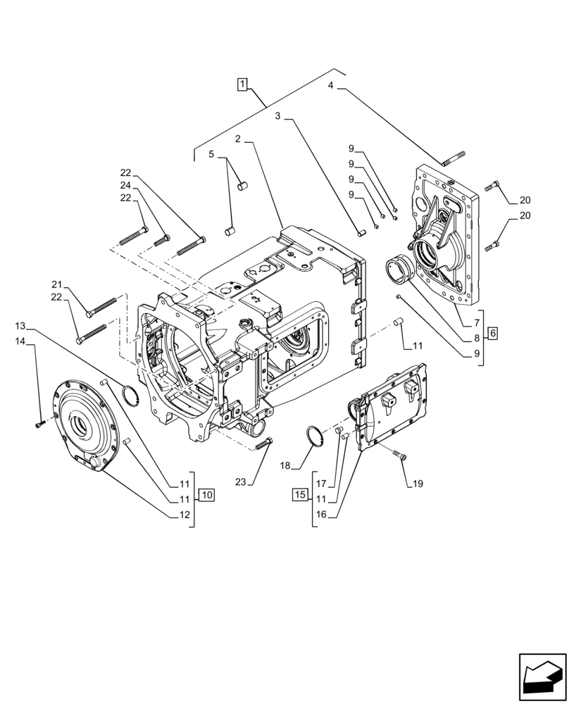 Схема запчастей Case IH PUMA 220 CVT - (21.120.AB[05]) - VAR - 337427, 337433, 391138, 758022, 758870, 759053 - GEARBOX, CVT (21) - TRANSMISSION