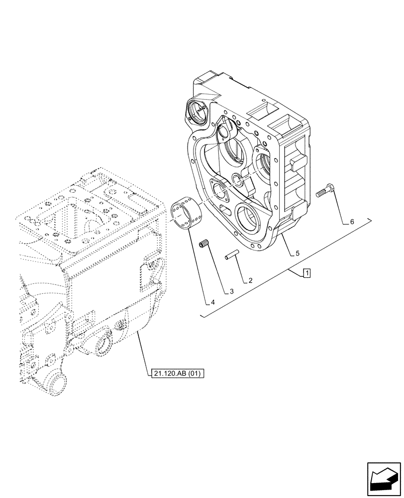 Схема запчастей Case IH PUMA 220 - (21.120.AB[03]) - VAR - 391137, 337426, 337428, 337429, 337430, 337431, 337432, 338339, 758017, 758018, 758019, 758020, 758021, 759052 - GEARBOX, POWERSHIFT (21) - TRANSMISSION