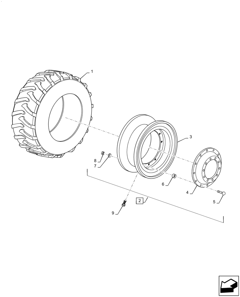 Схема запчастей Case IH PUMA1854 - (44.511.AE[01]) - 4WD FRONT WHEEL (44) - WHEELS