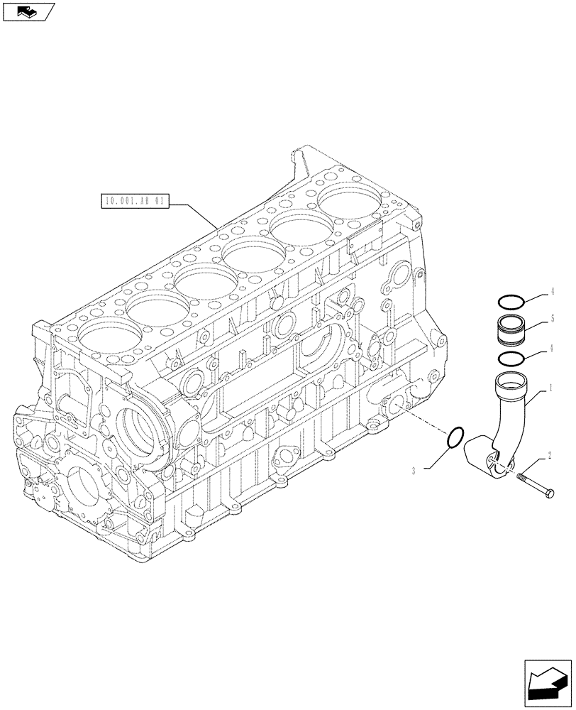 Схема запчастей Case IH F3BE9684B H001 - (10.250.AE) - TURBOCHARGER, RETURN LINE, OIL (10) - ENGINE