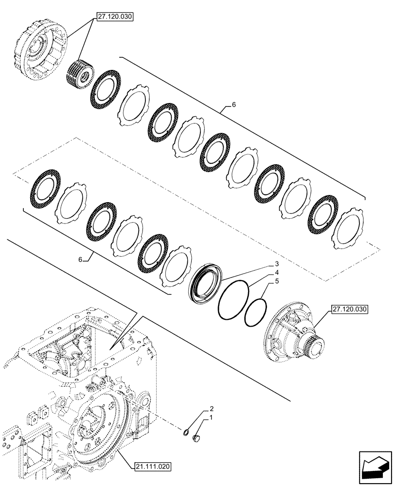 Схема запчастей Case IH FARMALL 120U - (27.106.040) - VAR - 330333 - DIFFERENTIAL GEAR, DOG, CLUTCH (27) - REAR AXLE SYSTEM