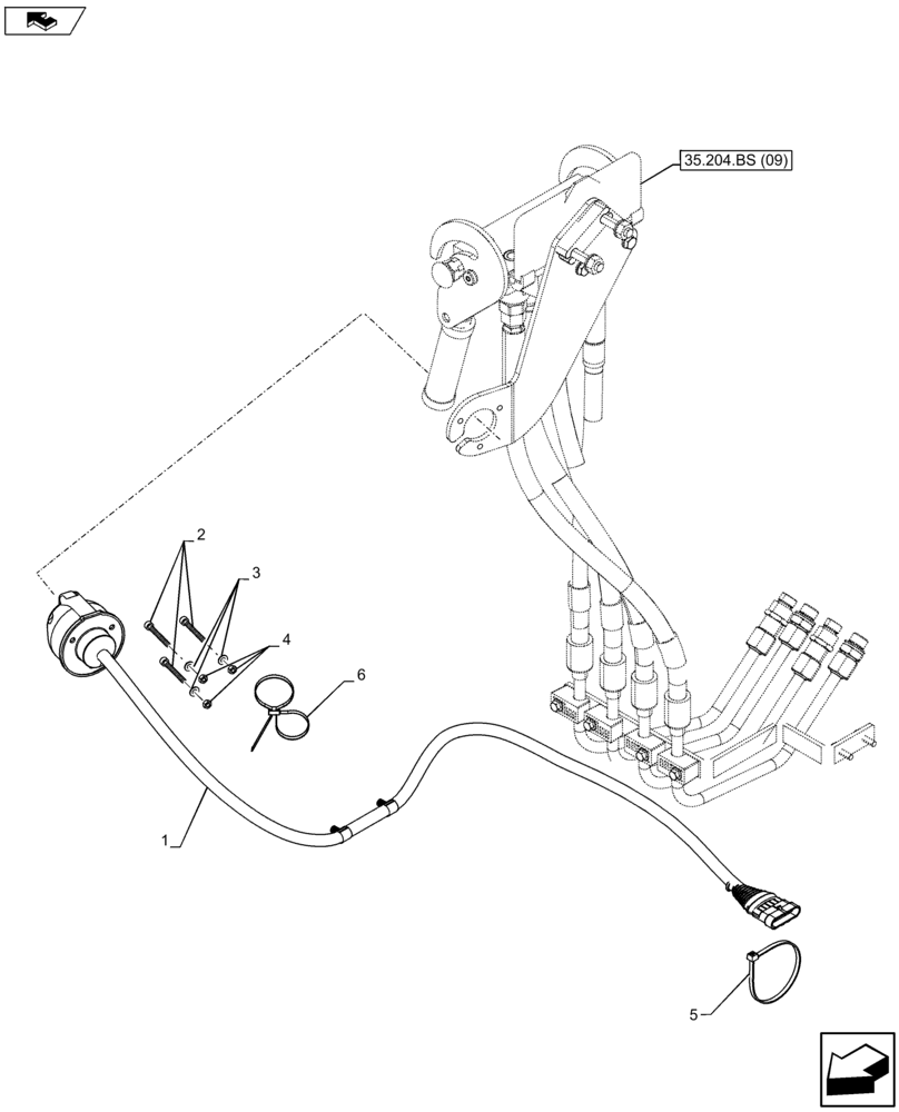 Схема запчастей Case IH FARMALL 115U - (55.510.BM[07]) - VAR - 744712 - LOADER, EXTENSION, FRONT (55) - ELECTRICAL SYSTEMS