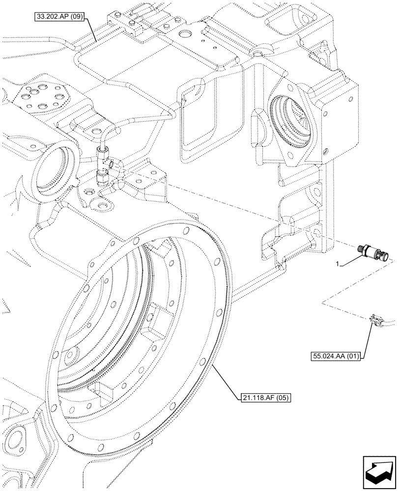 Схема запчастей Case IH PUMA 220 CVT - (55.021.AB[02]) - VAR - 337427, 337433, 391138, 758022, 758870, 759053 - TRANSMISSION, PRESSURE, SENSOR (55) - ELECTRICAL SYSTEMS