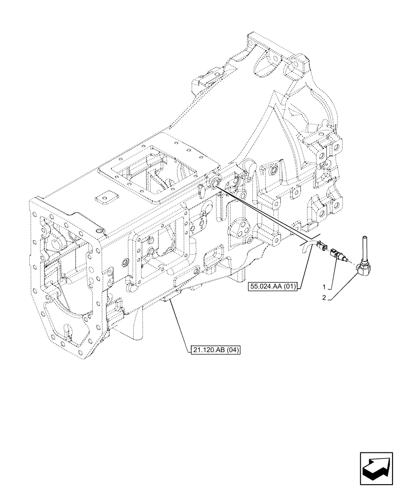 Схема запчастей Case IH PUMA 165 - (55.022.AB[02]) - VAR - 391136, 391351, 758011, 758012, 758013, 758014, 758015 - TRANSMISSION, TEMPERATURE SWITCH (55) - ELECTRICAL SYSTEMS