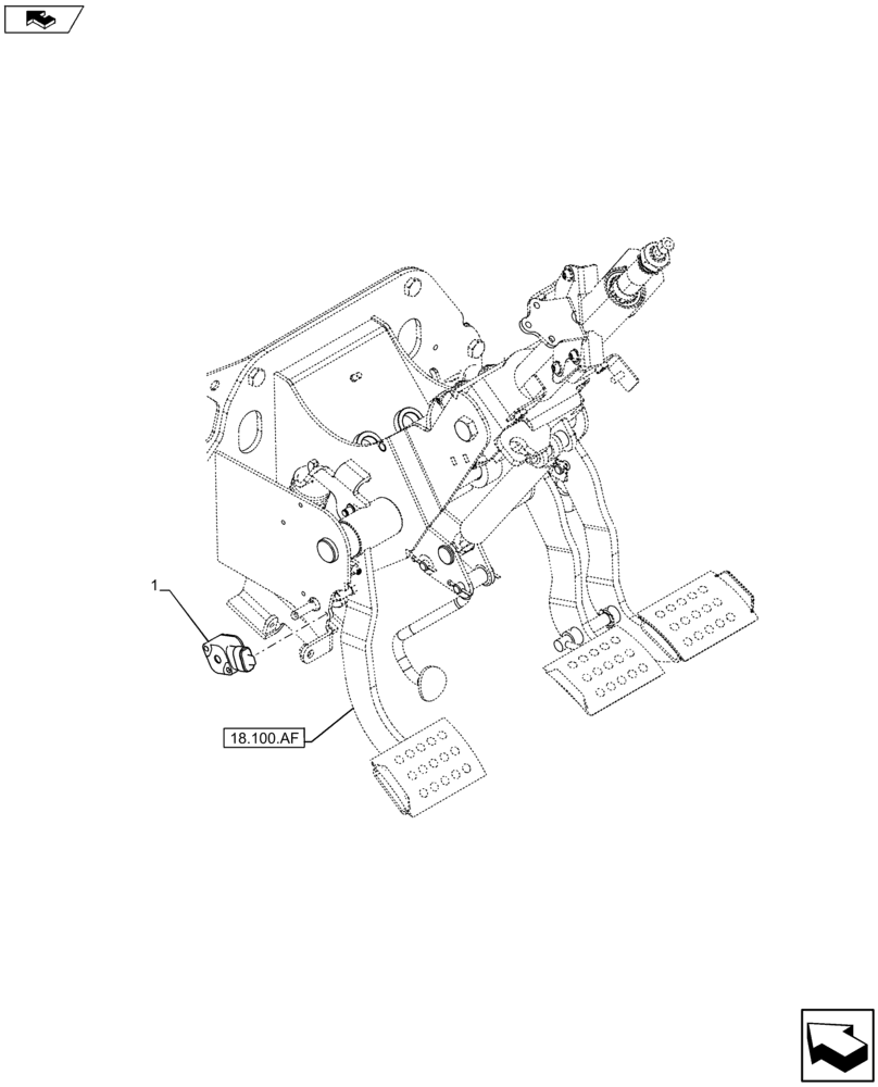 Схема запчастей Case IH FARMALL 105U - (55.525.AJ[02]) - VAR - 390832, 743597 - THROTTLE CONTROL, POTENTIOMETER (55) - ELECTRICAL SYSTEMS