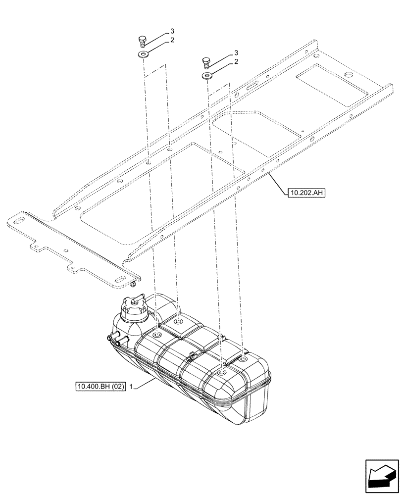 Схема запчастей Case IH PUMA 165 CVT - (10.400.BH[01]) - VAR - 391130, 758000 - EXPANSION TANK (10) - ENGINE