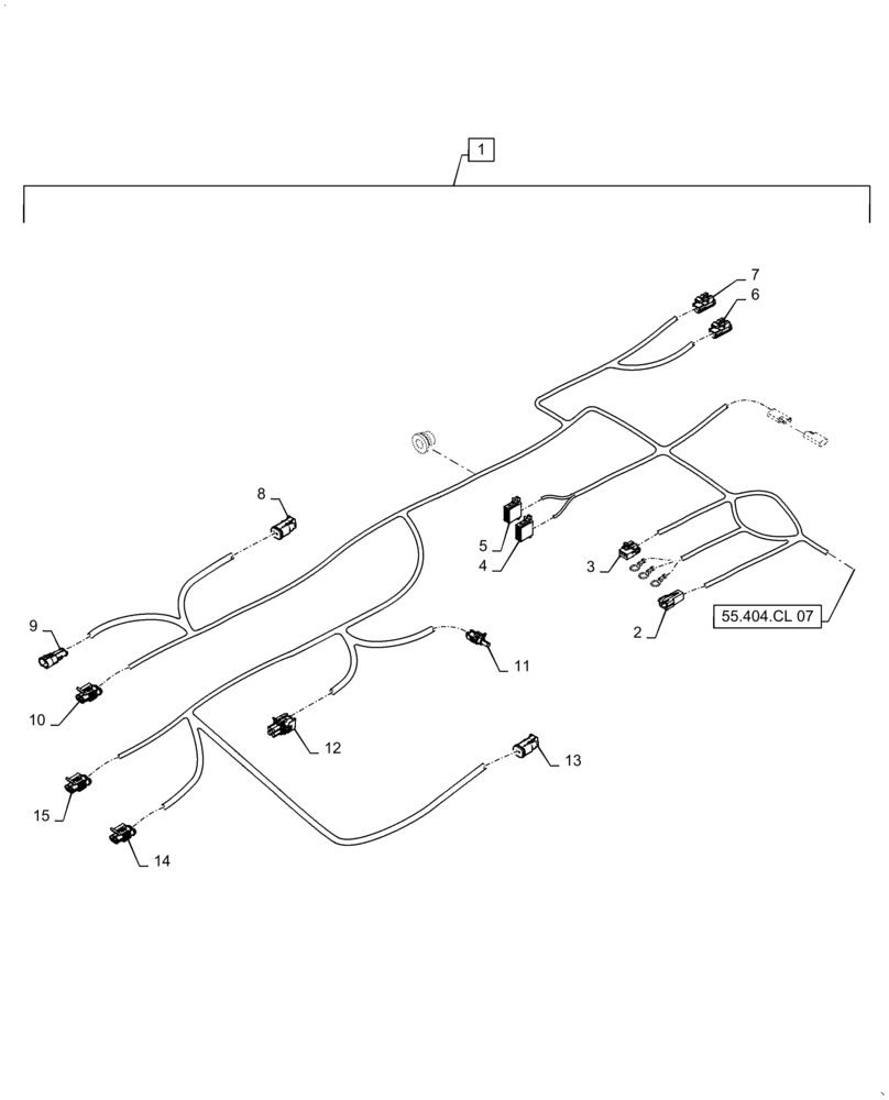 Схема запчастей Case IH PATRIOT 3240 - (55.404.CL[07]) - CAB ROOF HARNESS (55) - ELECTRICAL SYSTEMS