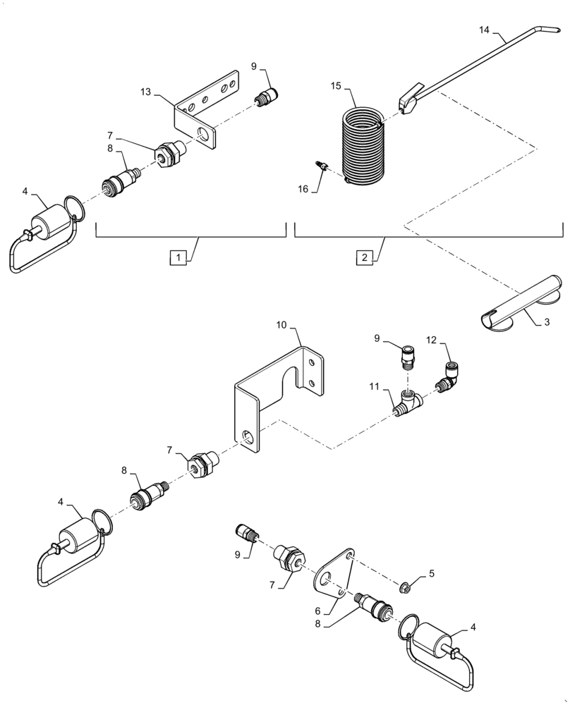 Схема запчастей Case IH 5140 - (36.100.AL) - QUICK COUPLER, AIR COMPRESSOR, AIR GUN (36) - PNEUMATIC SYSTEM