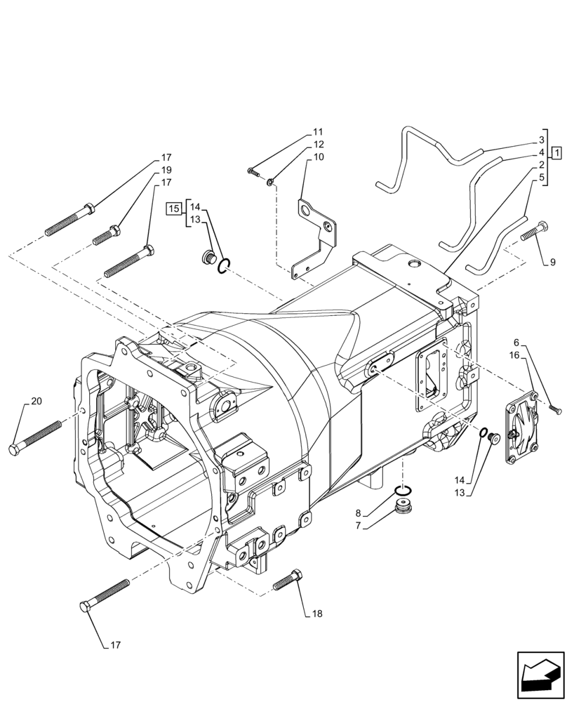 Схема запчастей Case IH PUMA 150 CVT - (21.120.AB[05]) - VAR - 337427, 337433, 391138, 758022, 759053 - GEARBOX, CVT (21) - TRANSMISSION