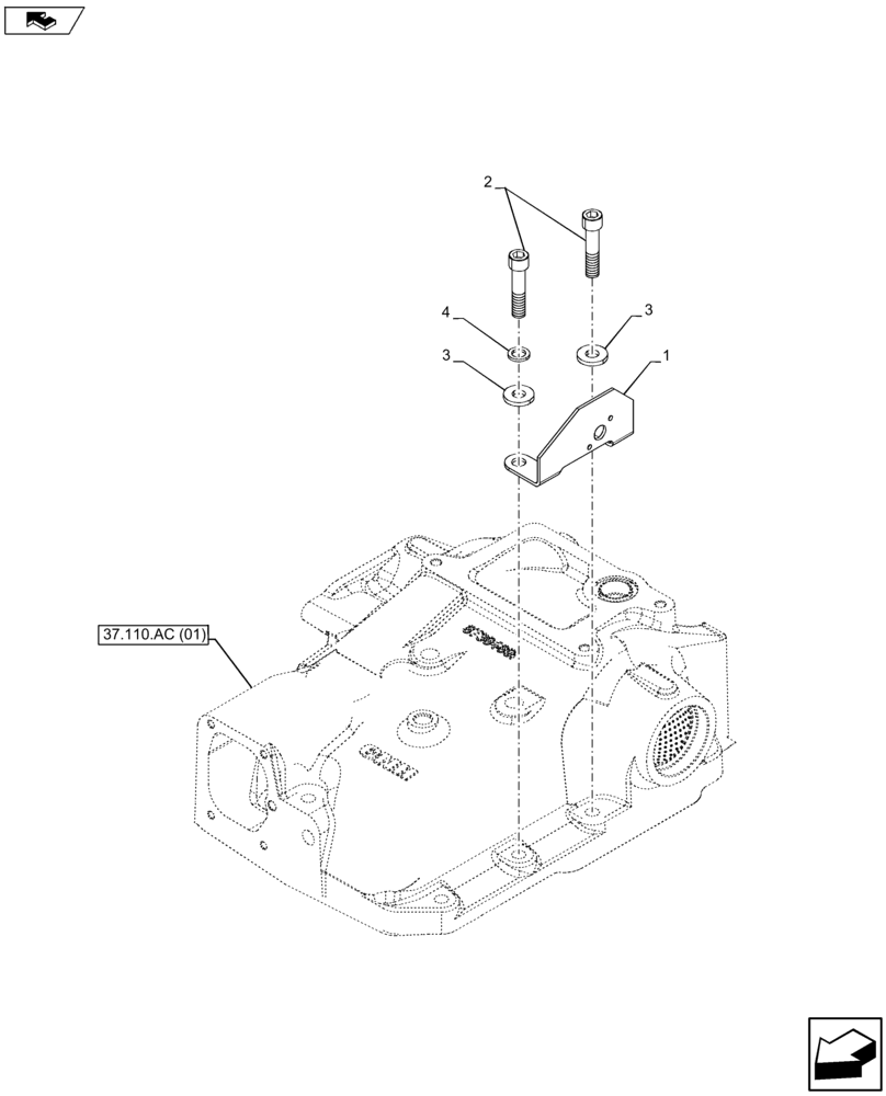 Схема запчастей Case IH FARMALL 105U - (35.116.AD[04]) - VAR - 390832, 743597 - POTENTIOMETER, SUPPORT, BRACKET (35) - HYDRAULIC SYSTEMS