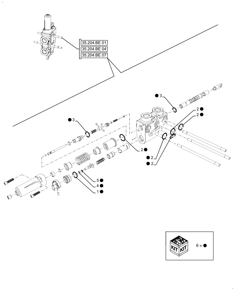 Схема запчастей Case IH FARMALL 120A - (35.204.BE[10]) - KIT, VALVE BODY (35) - HYDRAULIC SYSTEMS