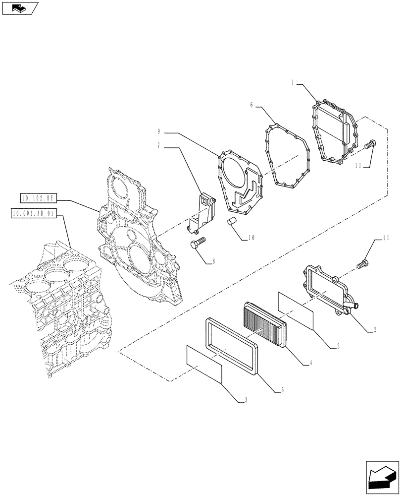 Схема запчастей Case IH F3CE9684A H001 - (10.304.AP) - ENGINE, BREATHER (10) - ENGINE