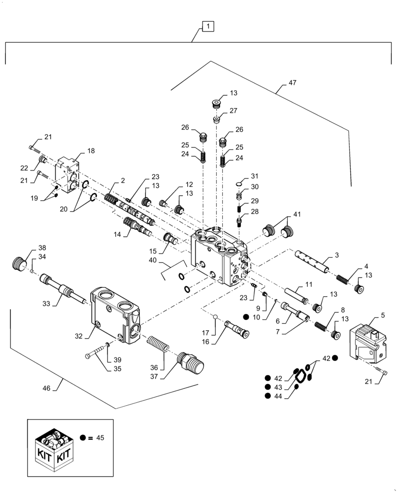 Схема запчастей Case IH QUADTRAC 470 - (41.200.CJ[03]) - STEERING VALVE, W/ AUTOGUIDENCE, ASN ZFF308001 (41) - STEERING