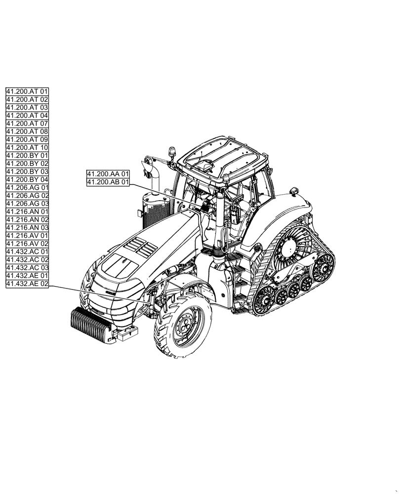 Схема запчастей Case IH MAGNUM 340 - (00.000.41[01]) - PICTORIAL INDEX - STEERING (00) - GENERAL & PICTORIAL INDEX