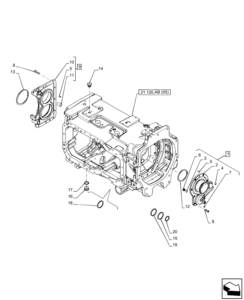 Схема запчастей Case IH PUMA 220 CVT - (21.120.AB[06]) - VAR - 337427, 337433, 391138, 758022, 758870, 759053 - GEARBOX, CVT (21) - TRANSMISSION