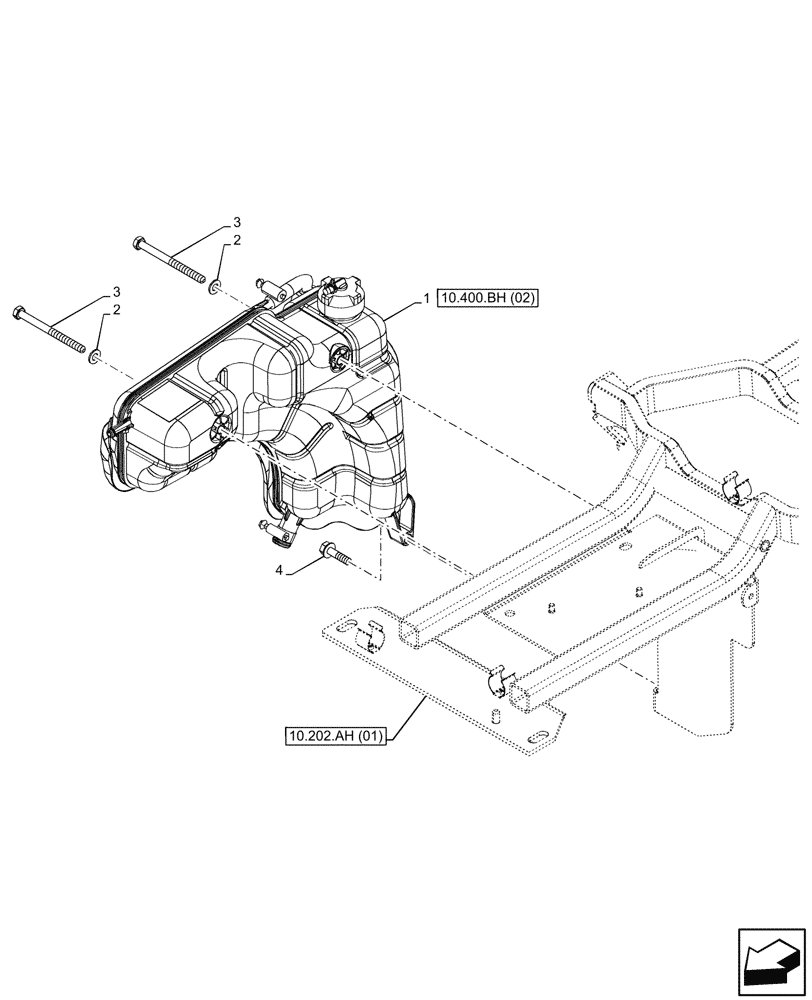 Схема запчастей Case IH PUMA 200 CVT - (10.400.BH[01]) - VAR - 391130, 758000 - EXPANSION TANK (10) - ENGINE