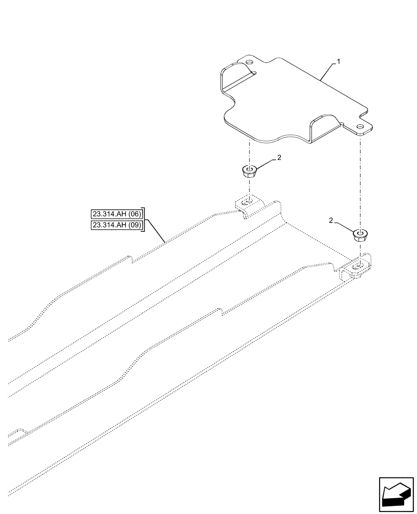 Схема запчастей Case IH PUMA 200 CVT - (23.314.AH[05]) - VAR - 337416, 758048, 758049 - 4WD FRONT AXLE, DRIVE SHAFT, GUARD, COVER (23) - FOUR WHEEL DRIVE SYSTEM