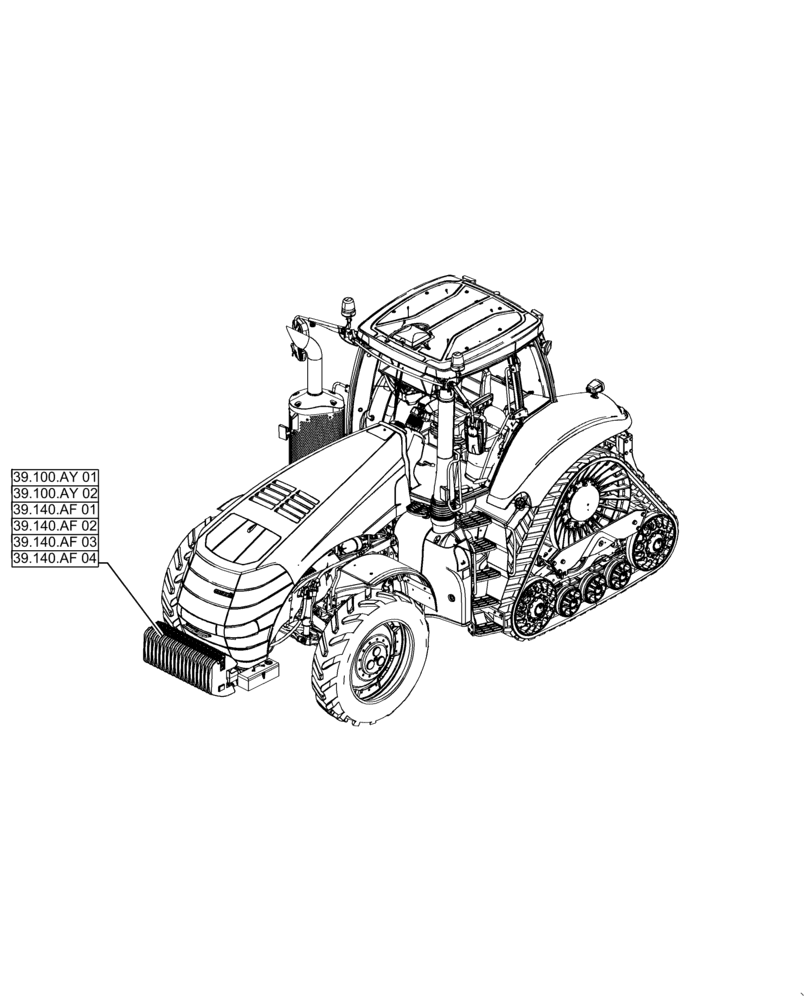 Схема запчастей Case IH MAGNUM 340 - (00.000.39[01]) - PICTORIAL INDEX - FRAMES AND BALLASTING (00) - GENERAL & PICTORIAL INDEX