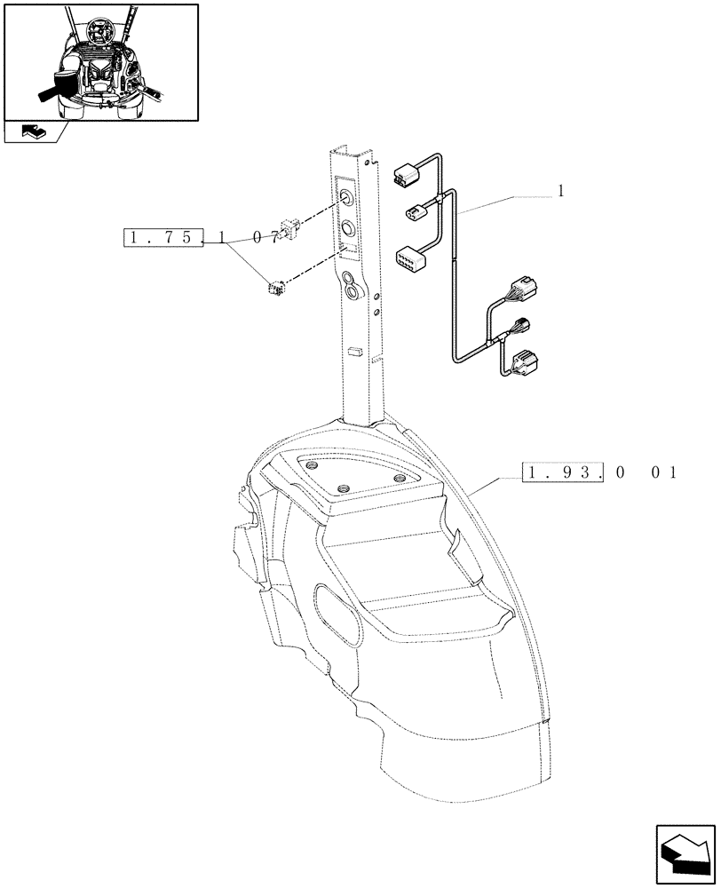 Схема запчастей Case IH MAXXUM 130 - (1.75.4[10]) - AIR CONDITIONING - CABLE (06) - ELECTRICAL SYSTEMS